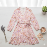 Patterned wrap dress