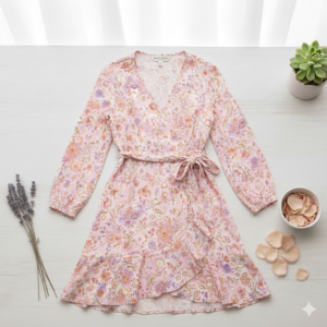 Patterned wrap dress